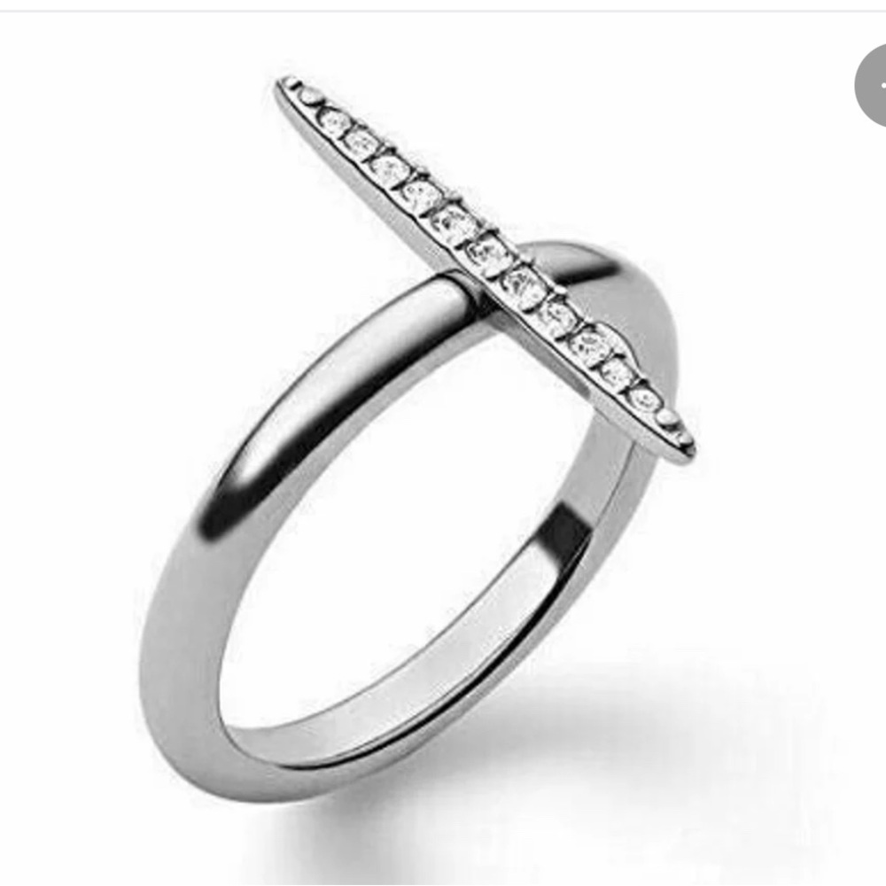 NWOT*Michael Kors~Silver Pave Matchstick Ring~size 7